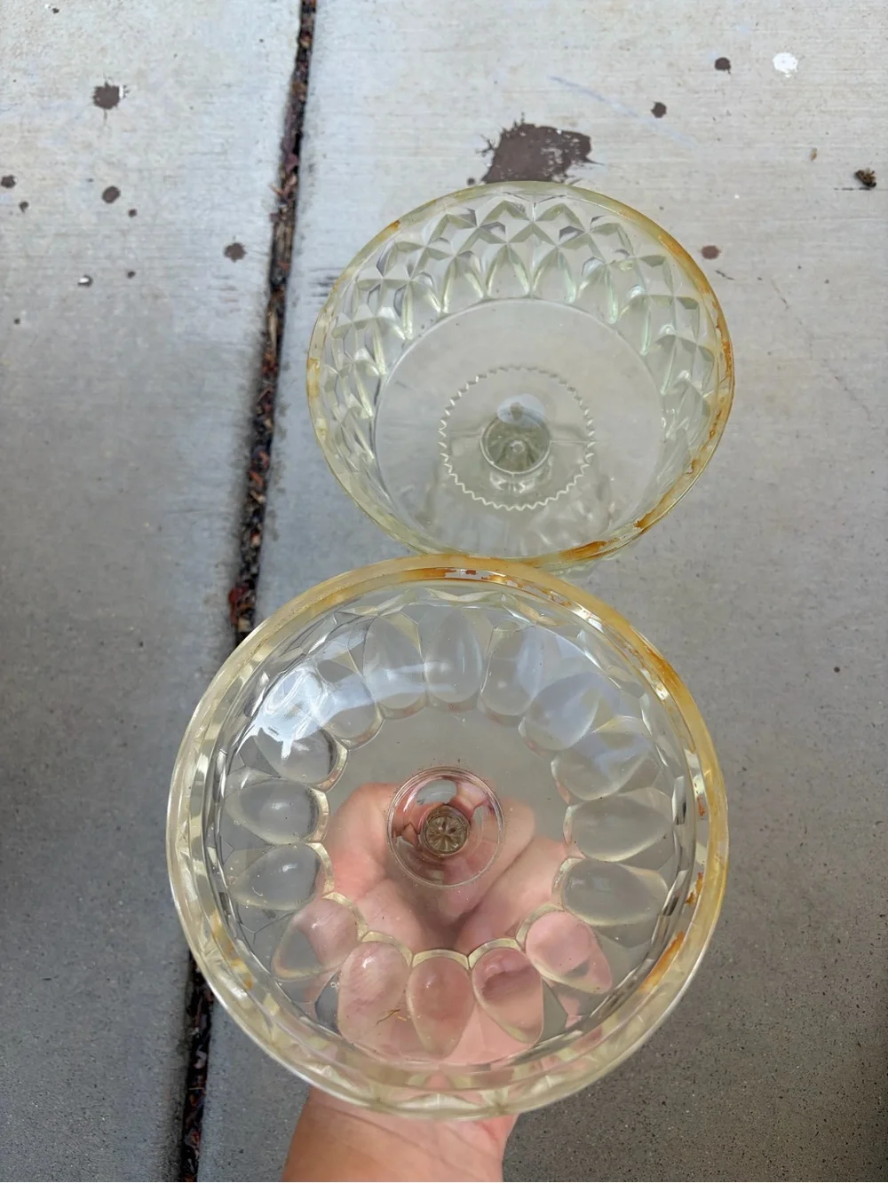 Vintage pressed glass compote